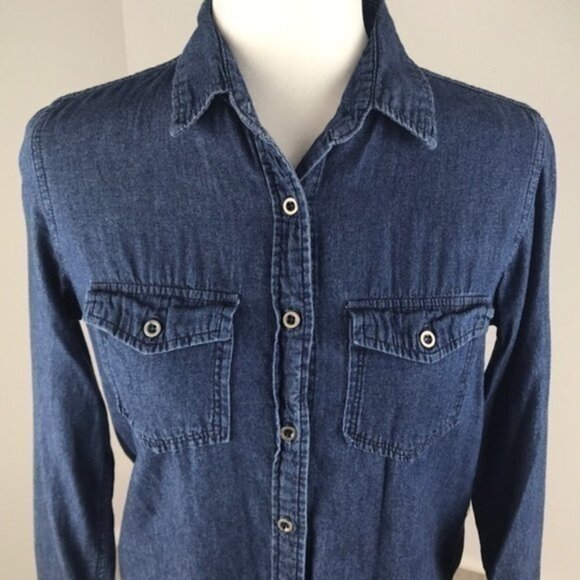Ali & Kris Blue Button Down Shirt Size M - Picture 4 of 8